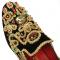 Fiesso Black / Gold Genuine Suede Embroidered Rhinestones Ornamented Slip On Shoes FI7411.